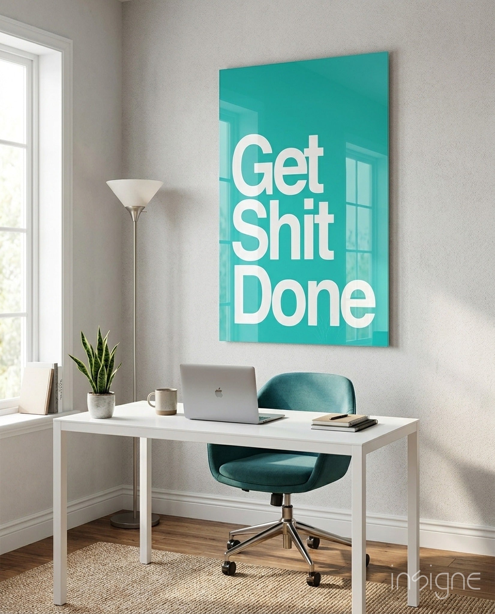 Get Shit Done Glass Wall Art || Designer Collection