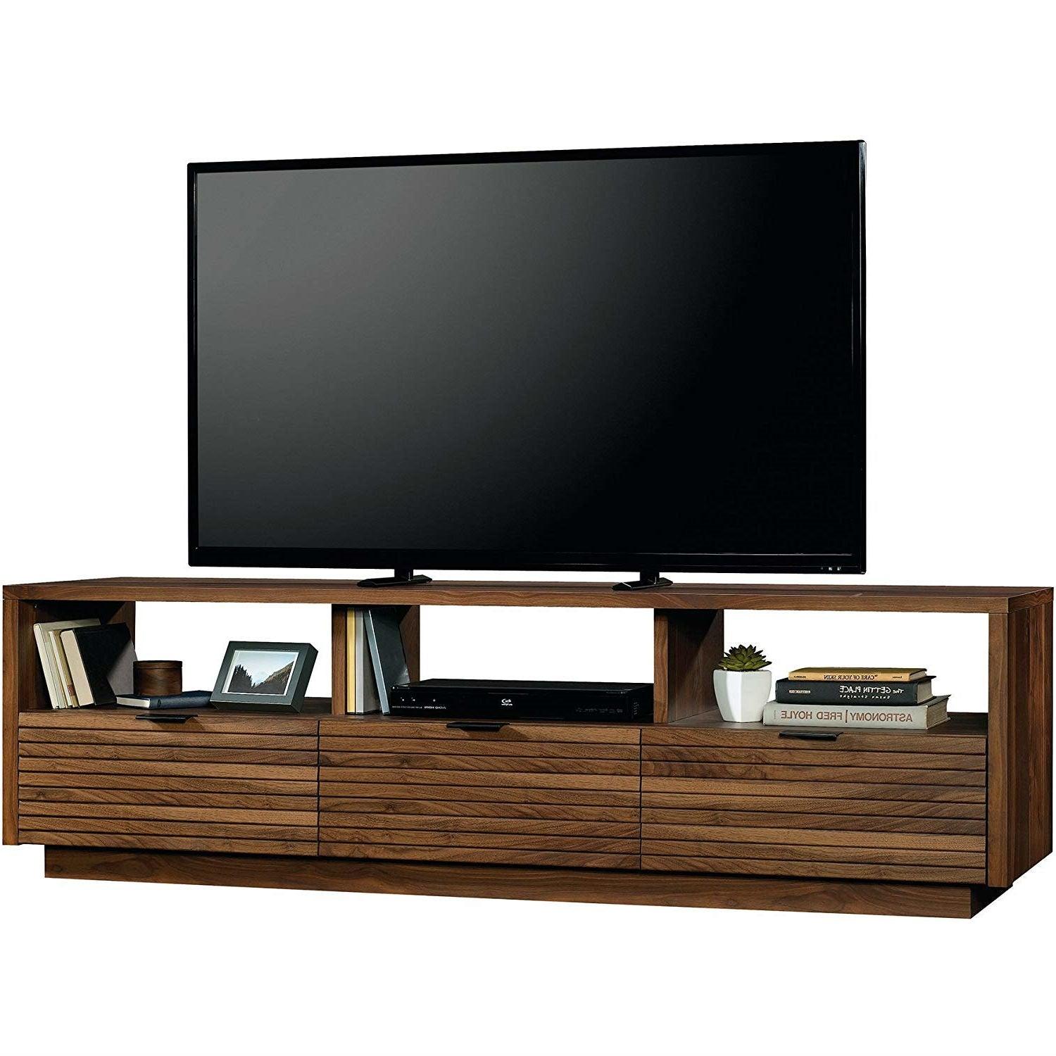 Modern Walnut Finish TV Stand Entertainment Center - Fits up to 70-inch TV - PRHOMZ