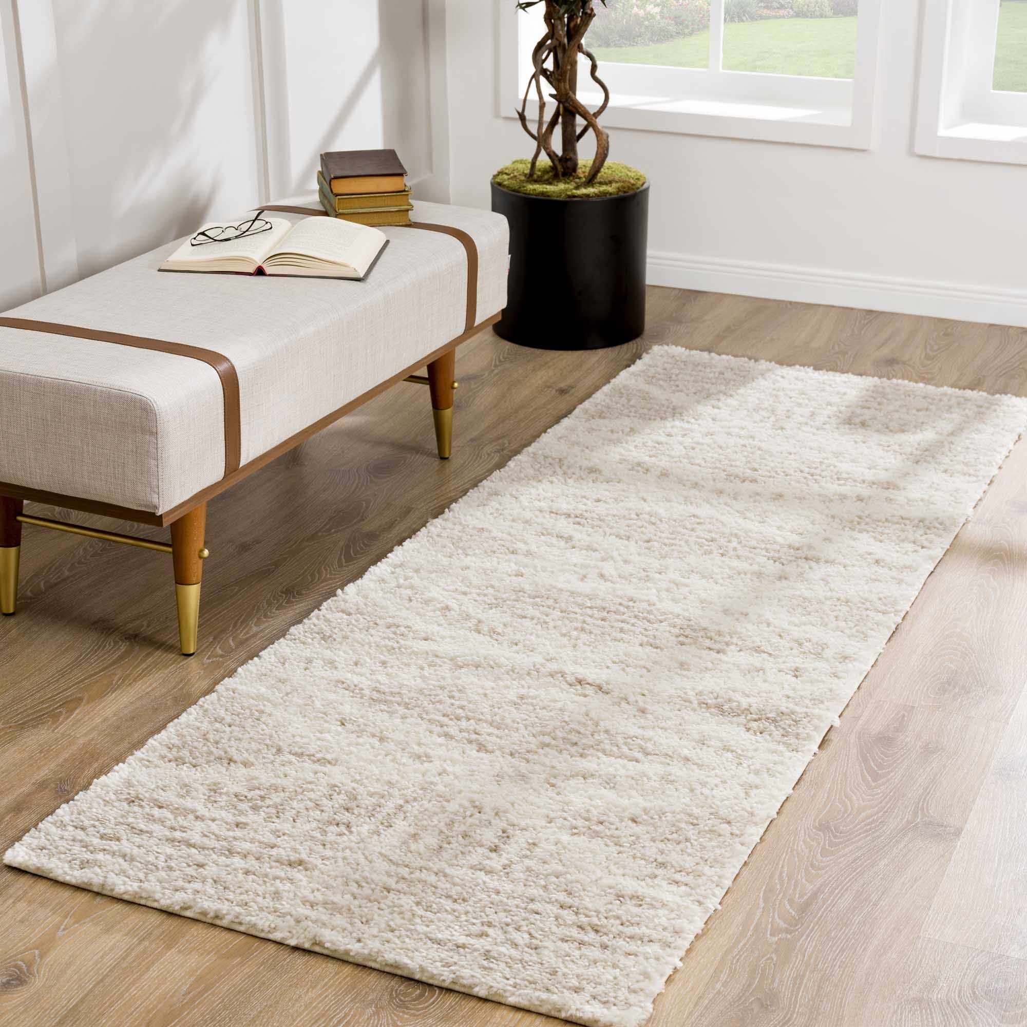 Trunding Plush Area Rug in Light Beige