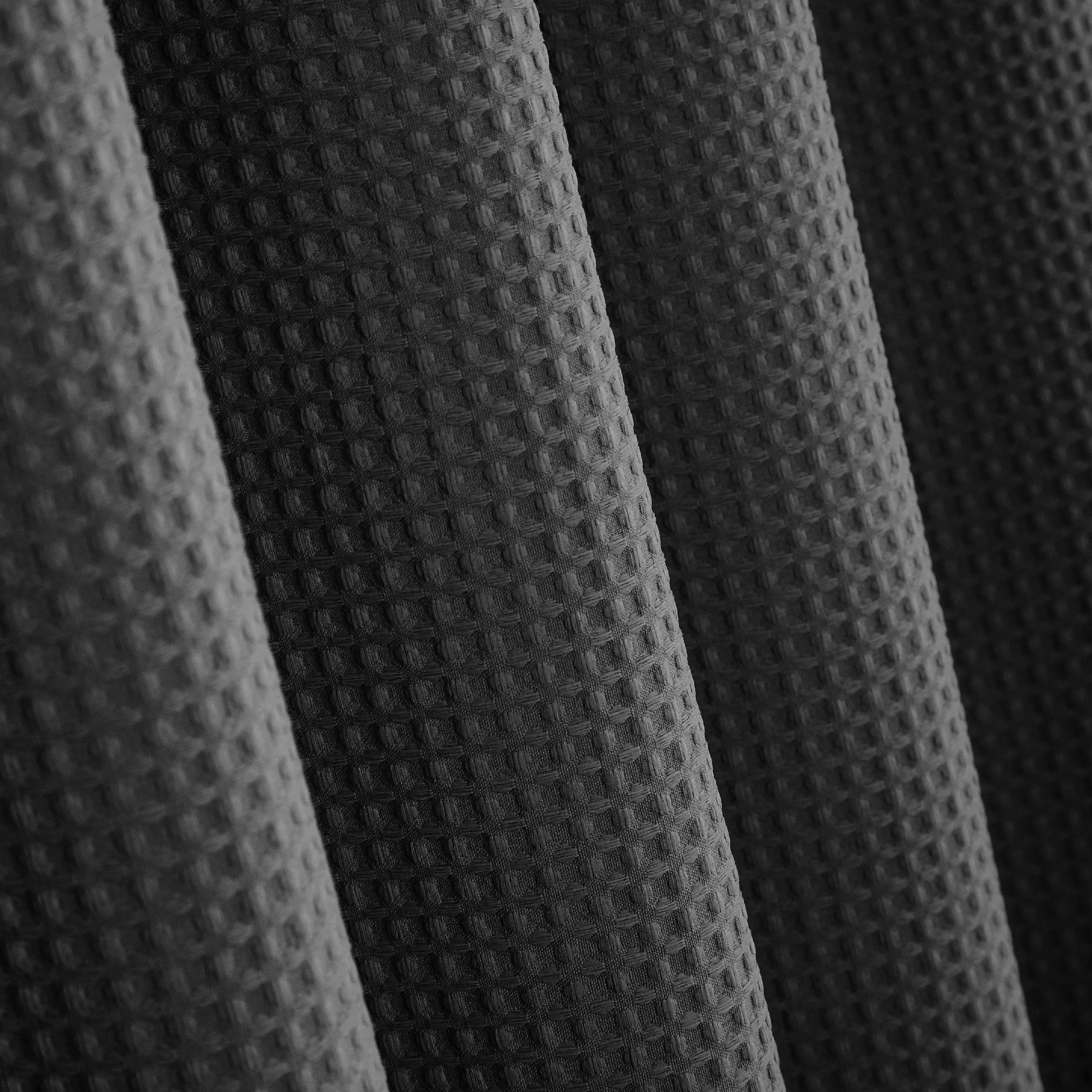 Dark Grey Organic Cotton Waffle Shower Curtain | Modern Bathroom | Quick Dry-1