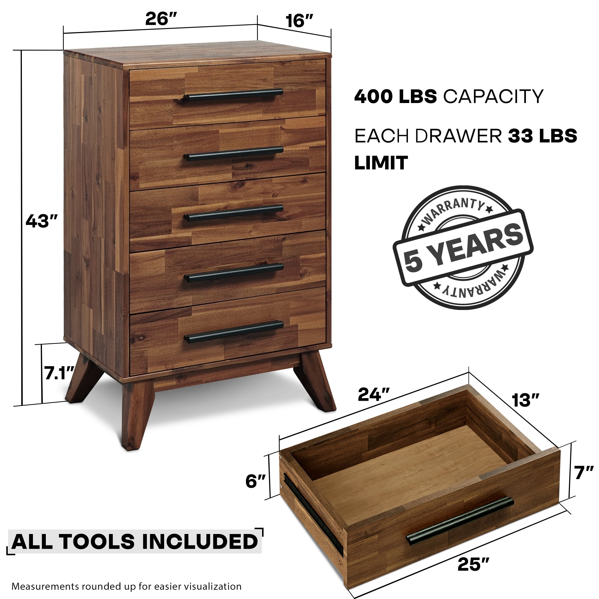 Linea Solid Wood Dresser
