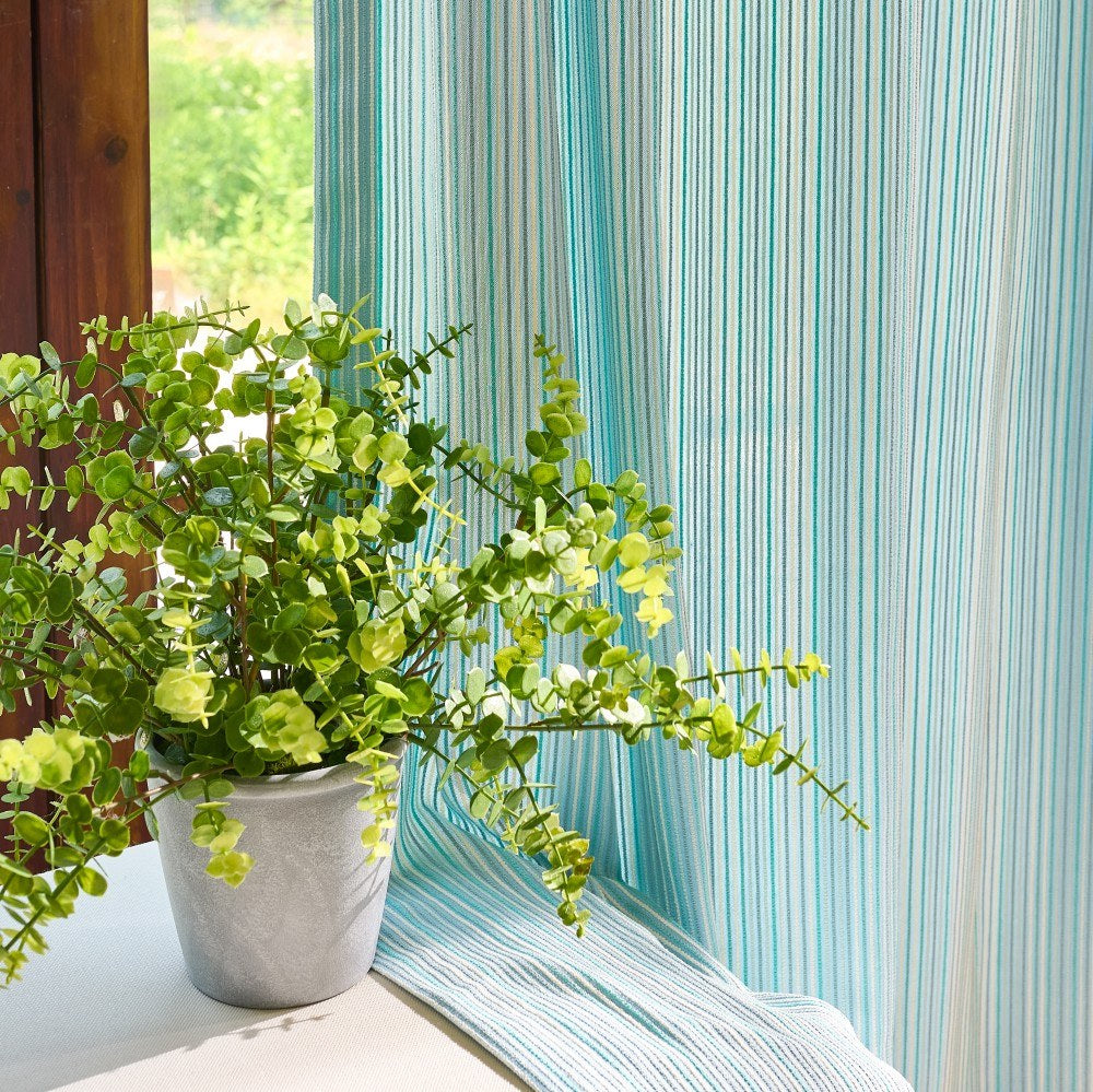 Dolly Coastal Soft Textured Striped Curtains