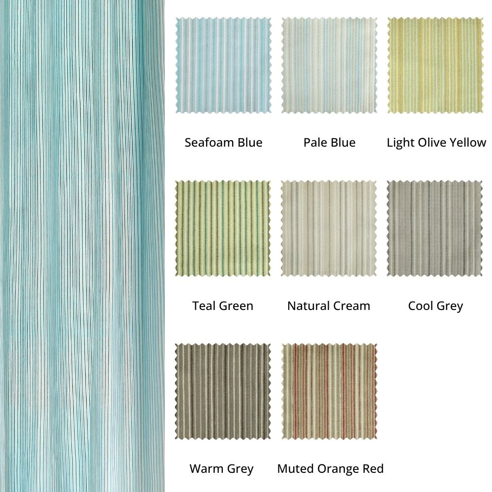Dolly Coastal Soft Textured Striped Curtains
