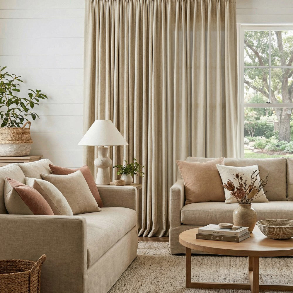 Doris Bamboo Textured Linen Curtains