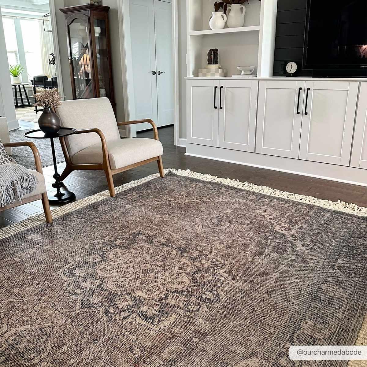 Dusty Sage Greenpoint Medallion Washable Area Rug - PRHOMZ