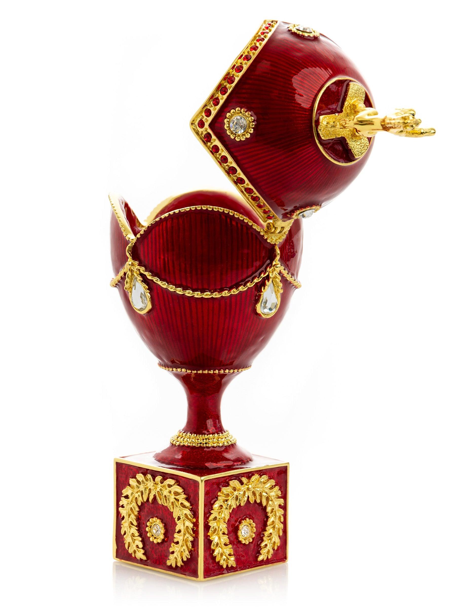 Red Faberge Egg with Gold Horse - PRHOMZ