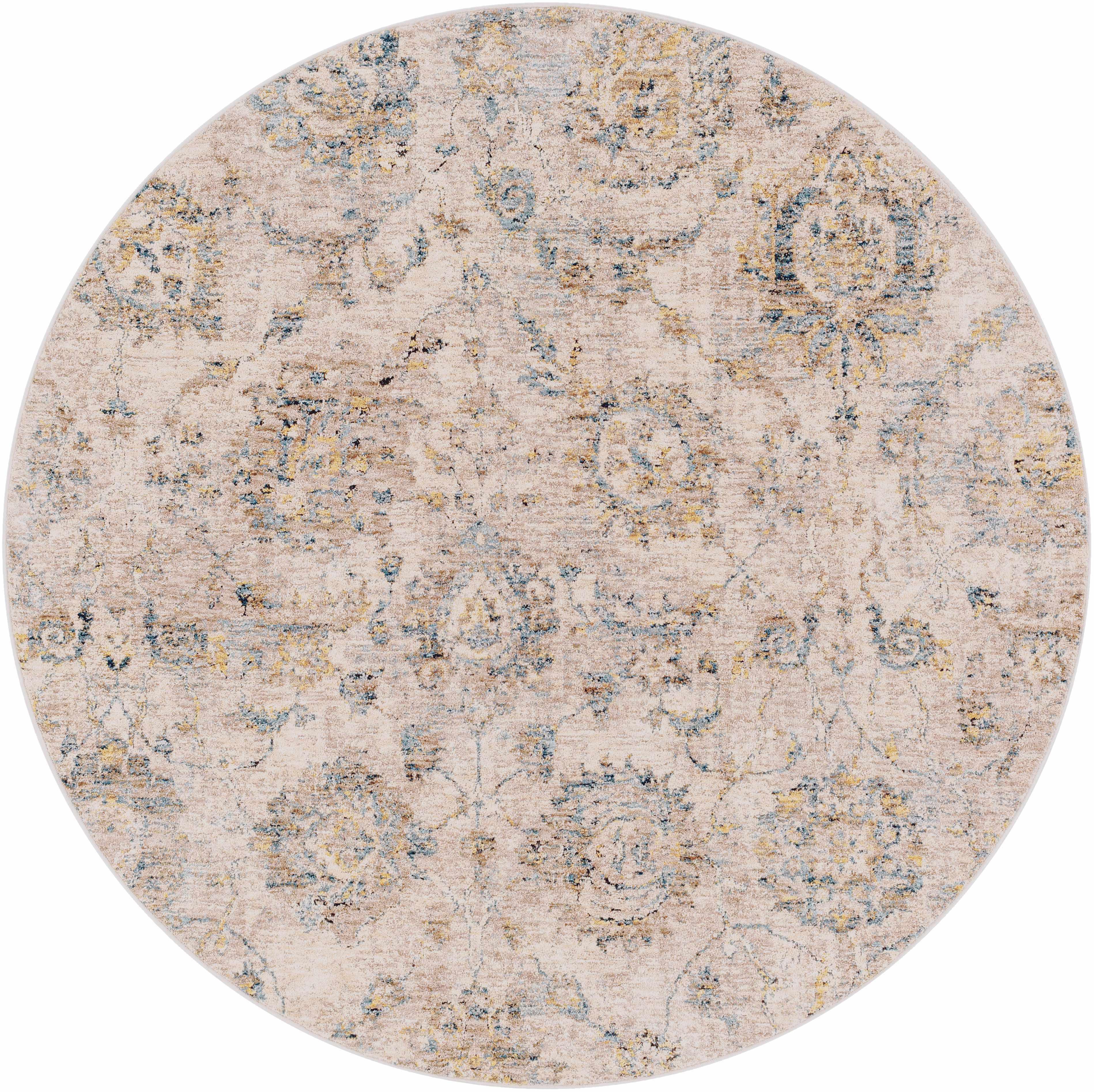 Morinville Teal Floral Rug - PRHOMZ