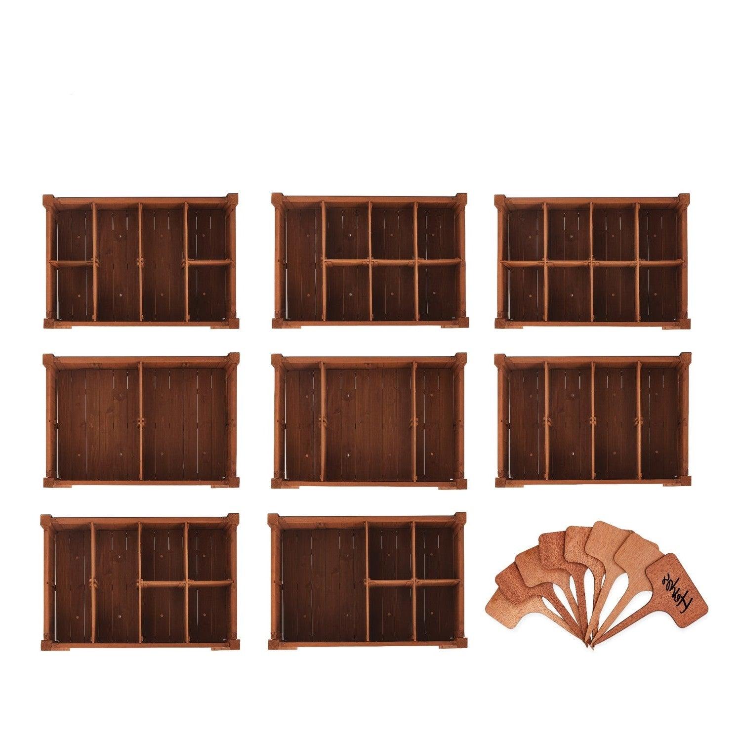 Outdoor Elevated Raised Garden Bed Planter Box with Locking Wheels - PRHOMZ