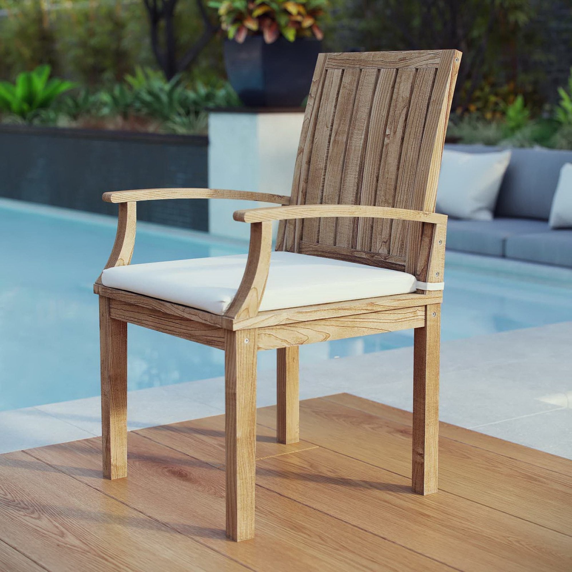Marina Outdoor Patio Teak Dining Chair by Modway