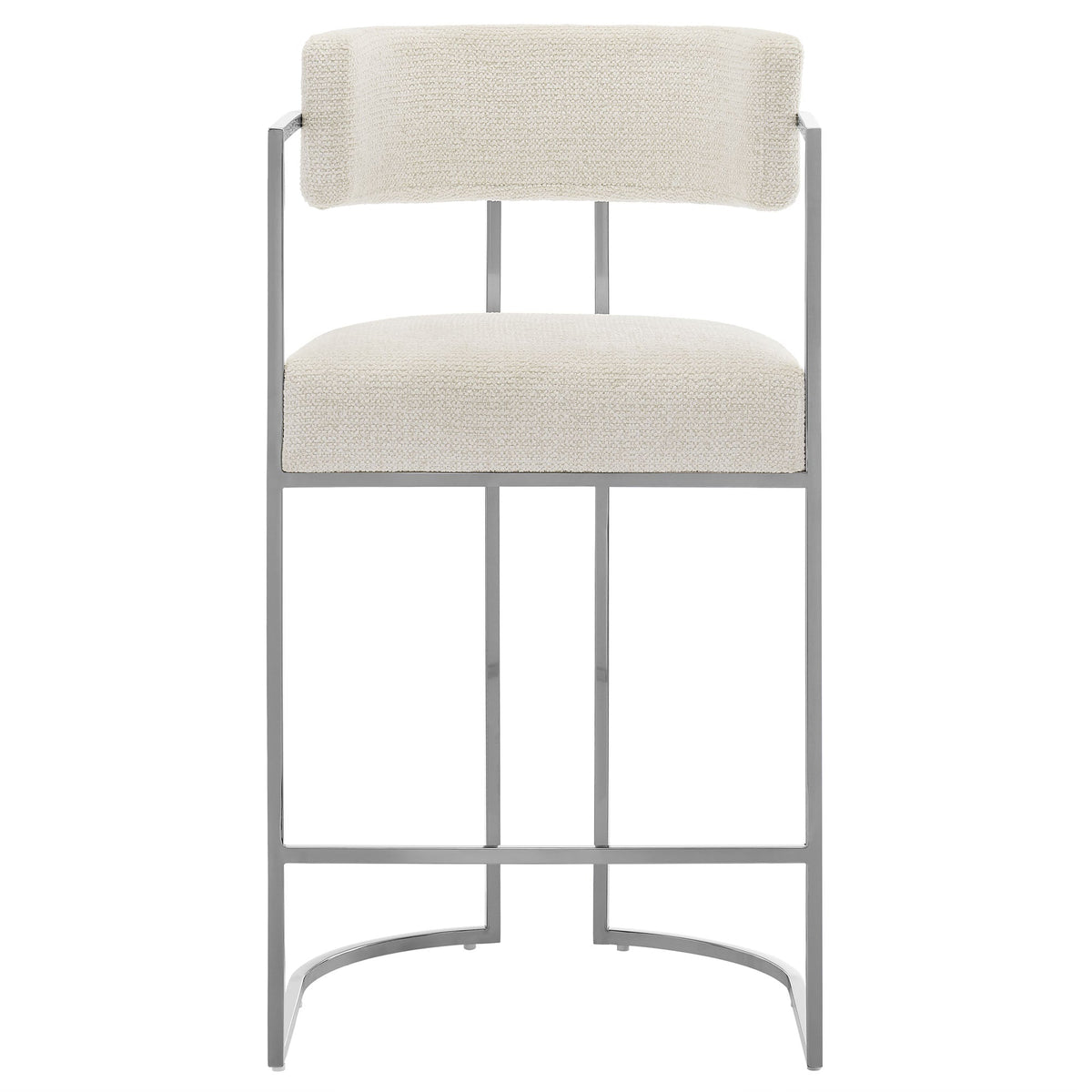 Huron Curved Back Fabric and Metal Counter Stool by Modway