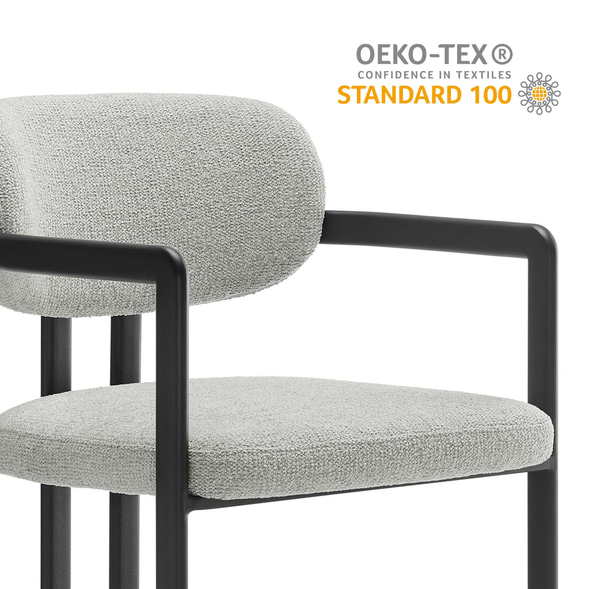 Elio Barrel Fabric and Metal Dining Chair by Modway
