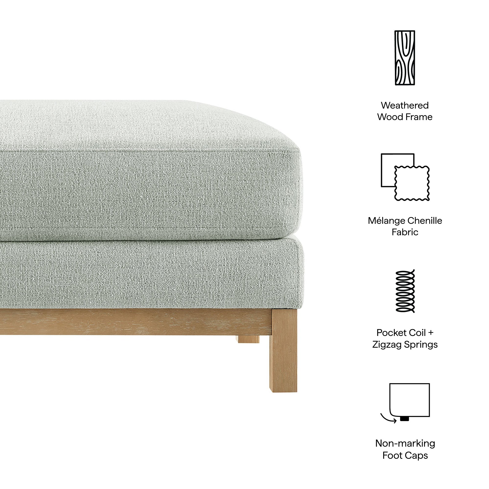 Roscoe Fabric Ottoman by Modway