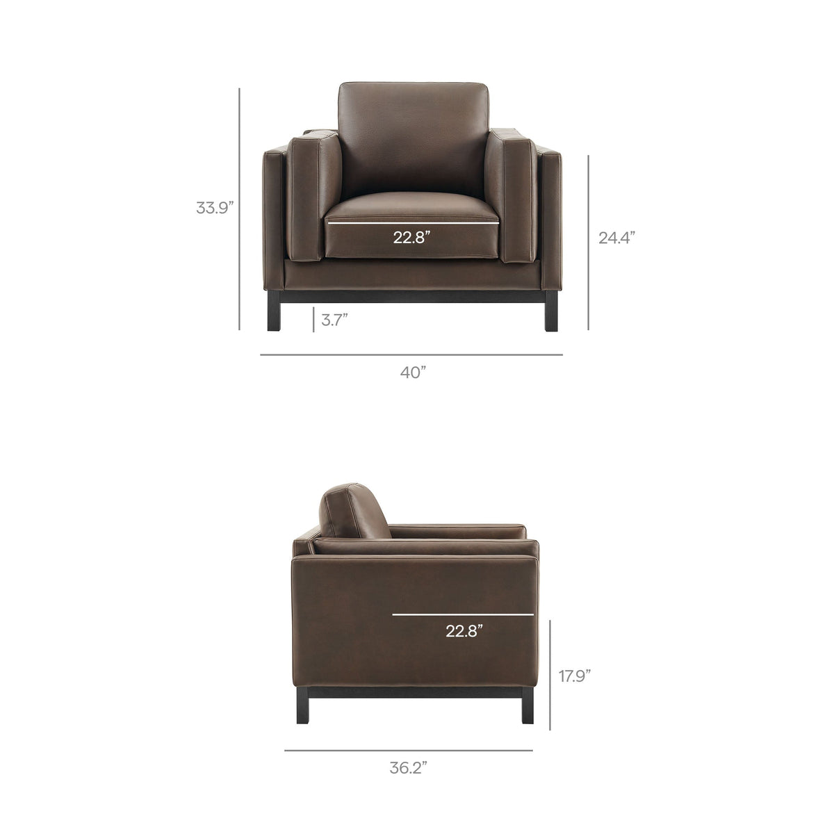 Roscoe Vegan Leather Armchair by Modway