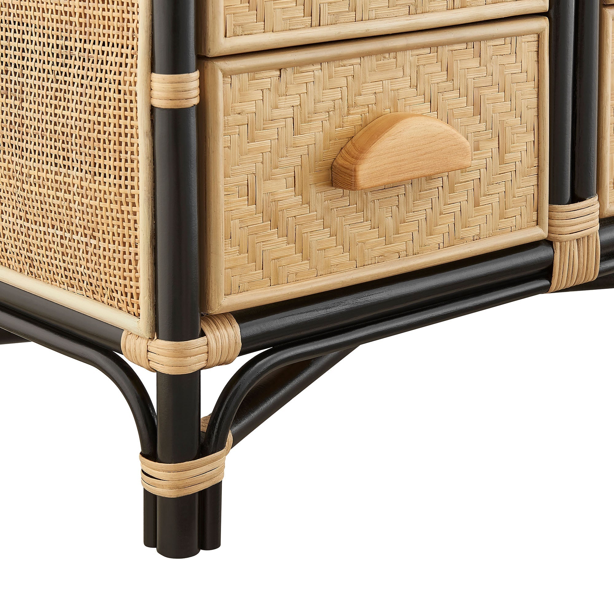 Jane 71 Inch Tall Arched Natural Rattan Bookshelf by Modway