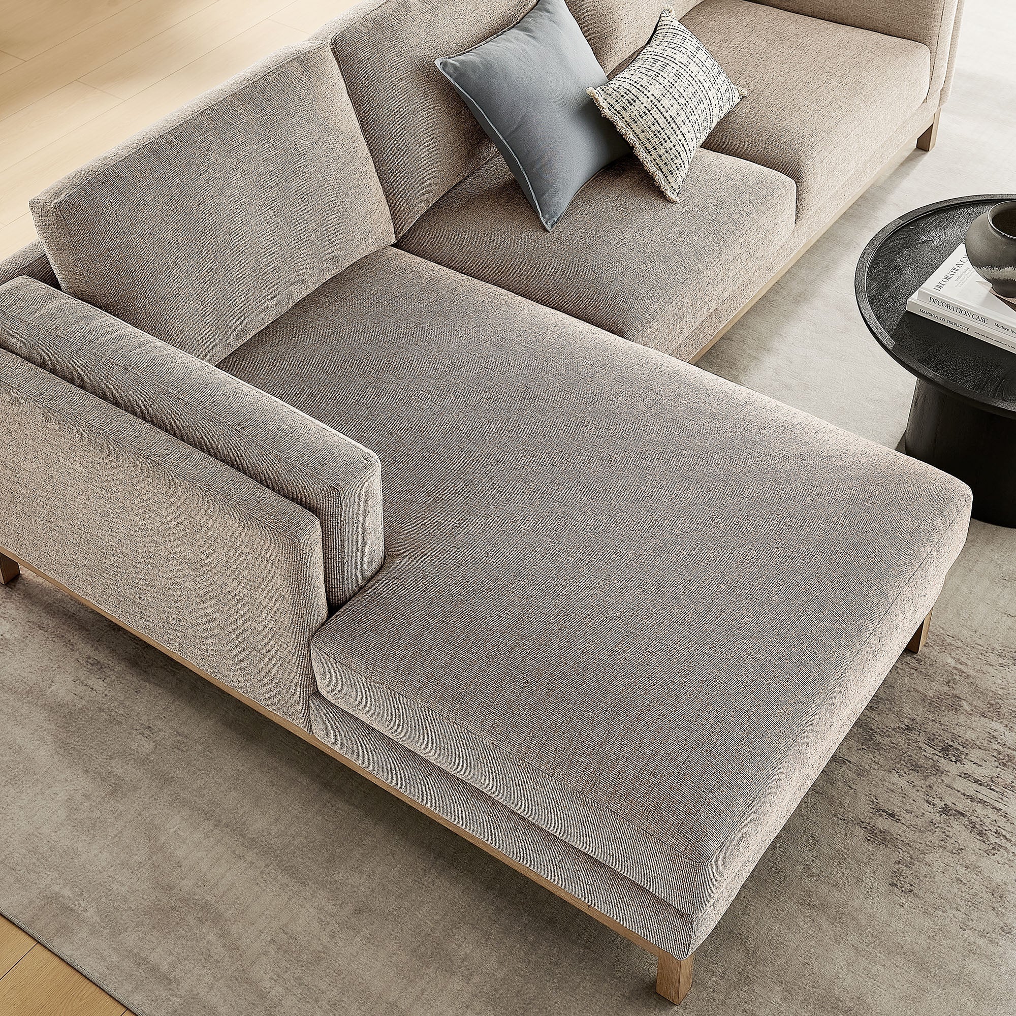 Roscoe Left-Facing Fabric Sectional Sofa with Chaise by Modway