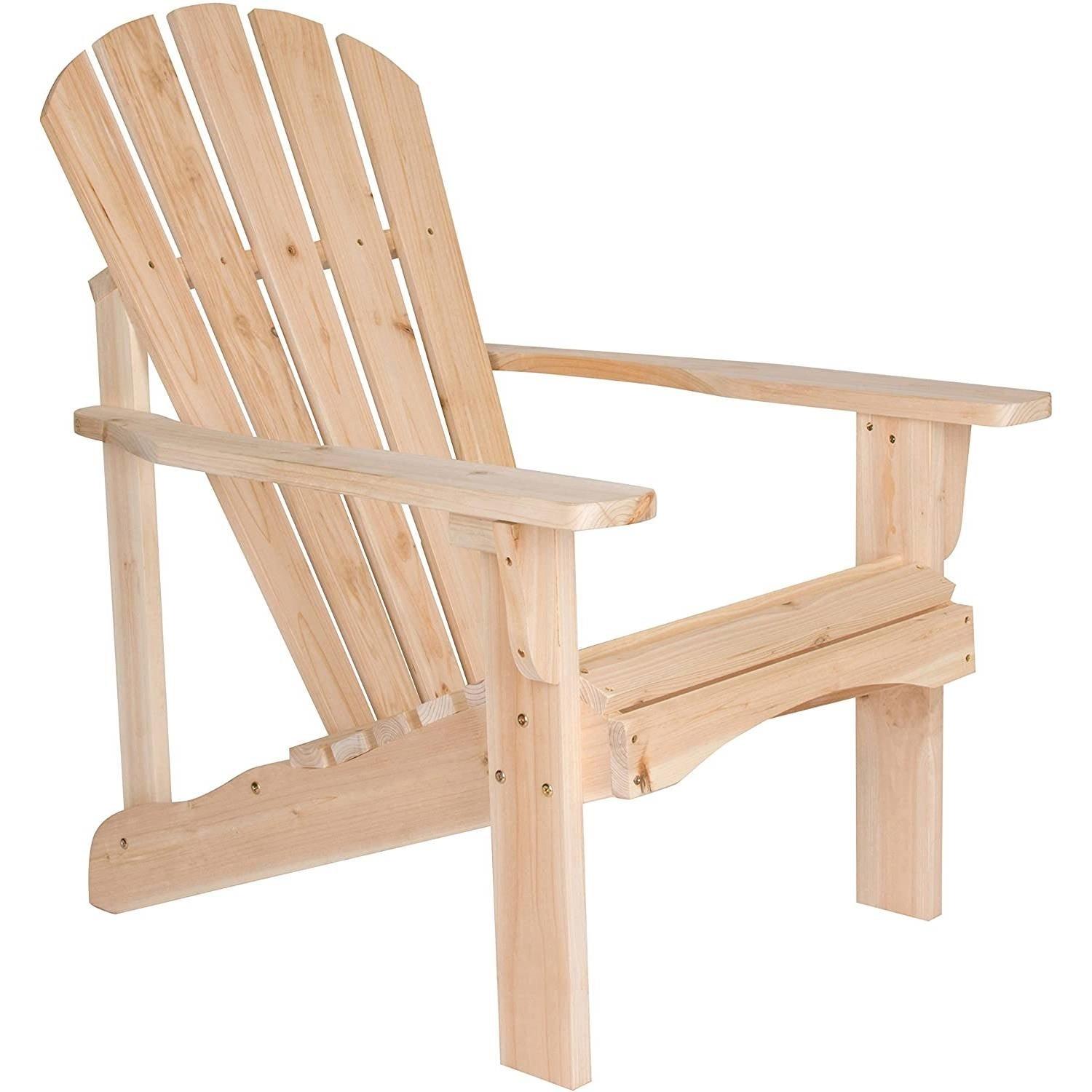 Ergonomic Natural Cedar Wood Adirondack Chair - PRHOMZ