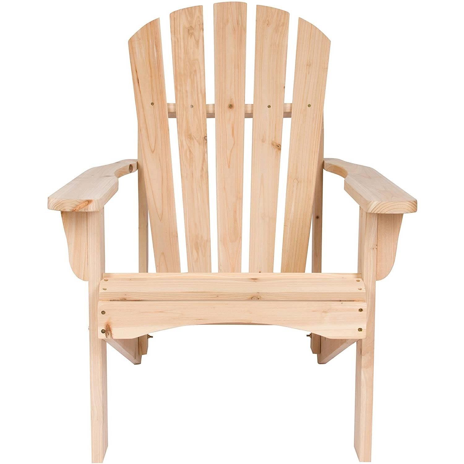 Ergonomic Natural Cedar Wood Adirondack Chair - PRHOMZ