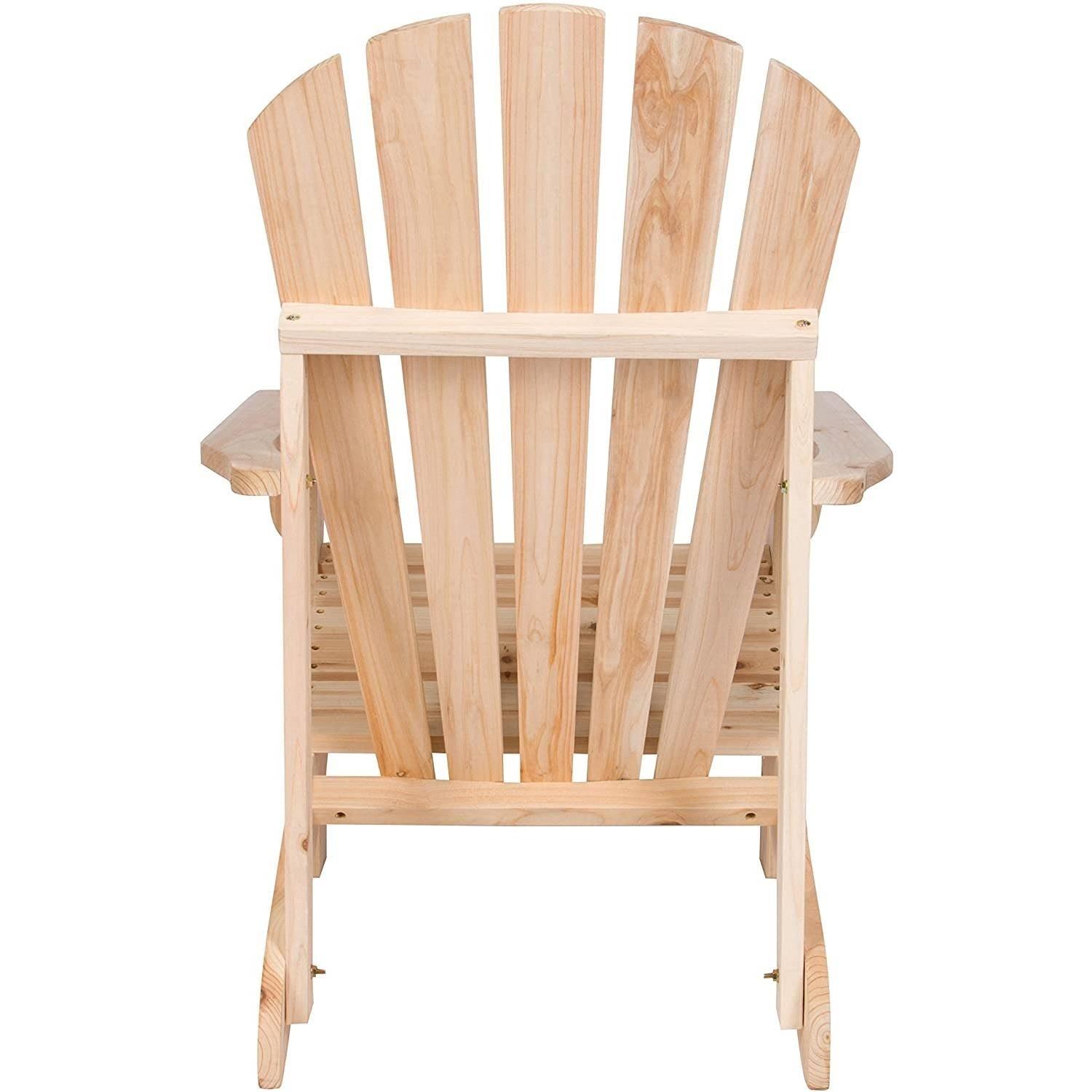 Ergonomic Natural Cedar Wood Adirondack Chair - PRHOMZ
