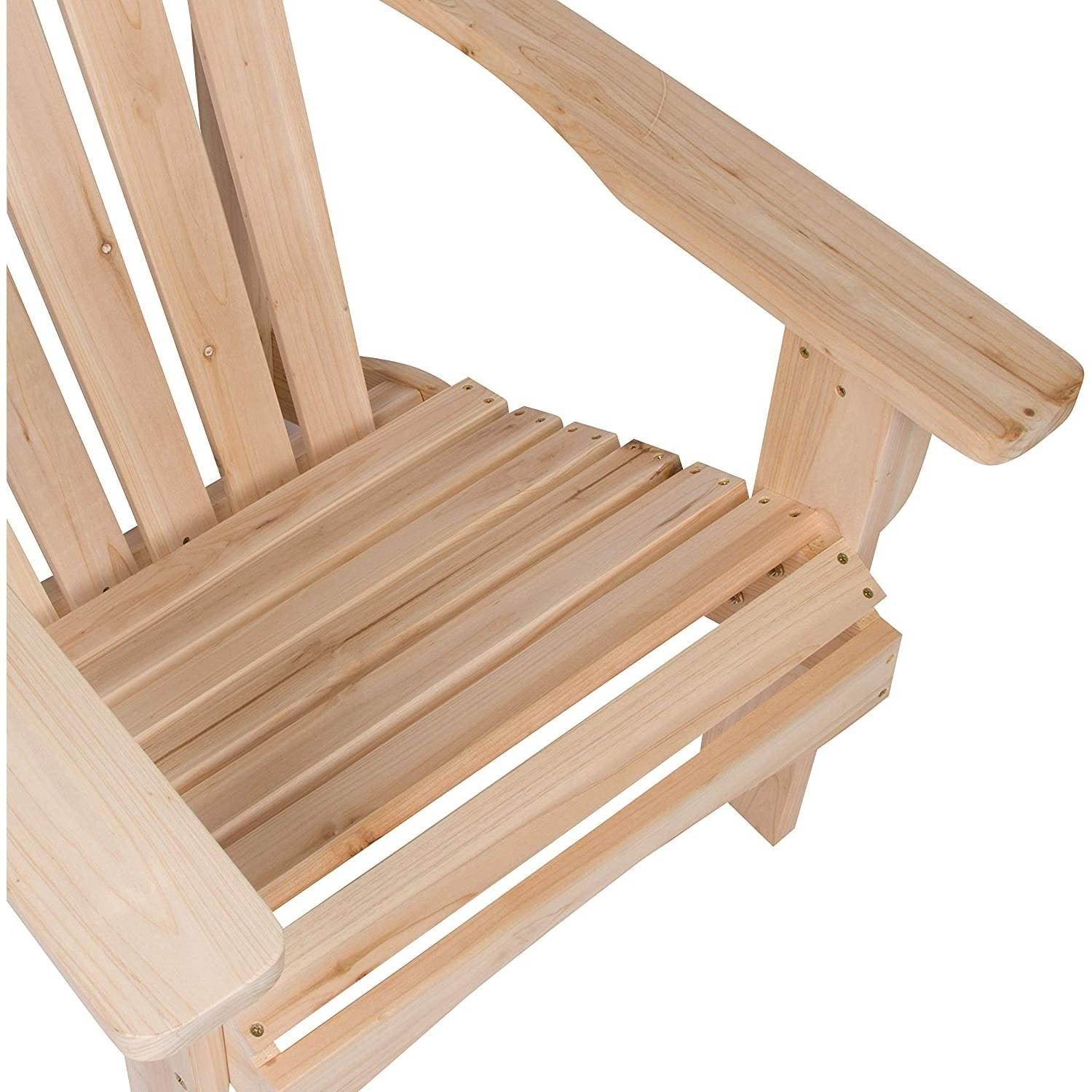 Ergonomic Natural Cedar Wood Adirondack Chair - PRHOMZ