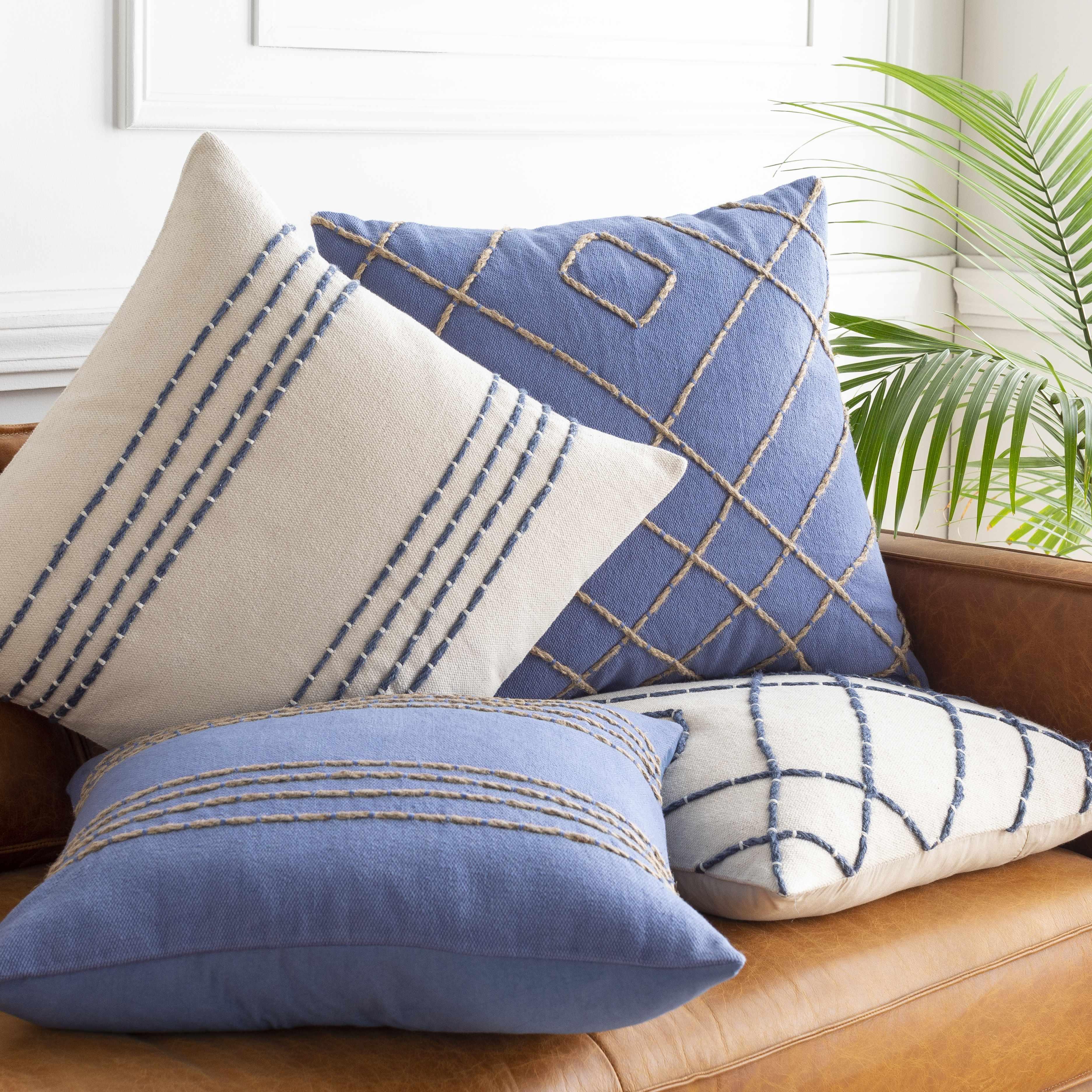 Gordo Navy Striped Throw Pillow - PRHOMZ