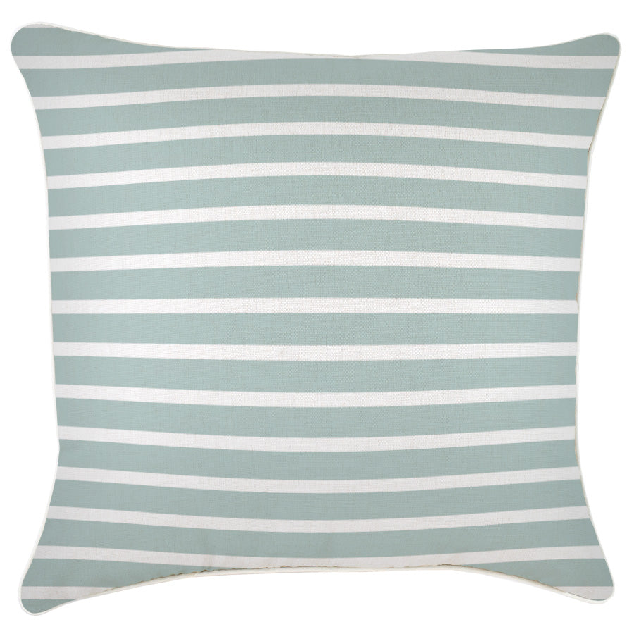 Cushion Cover-With Piping-Hampton Stripe Seafoam-60cm x 60cm-0