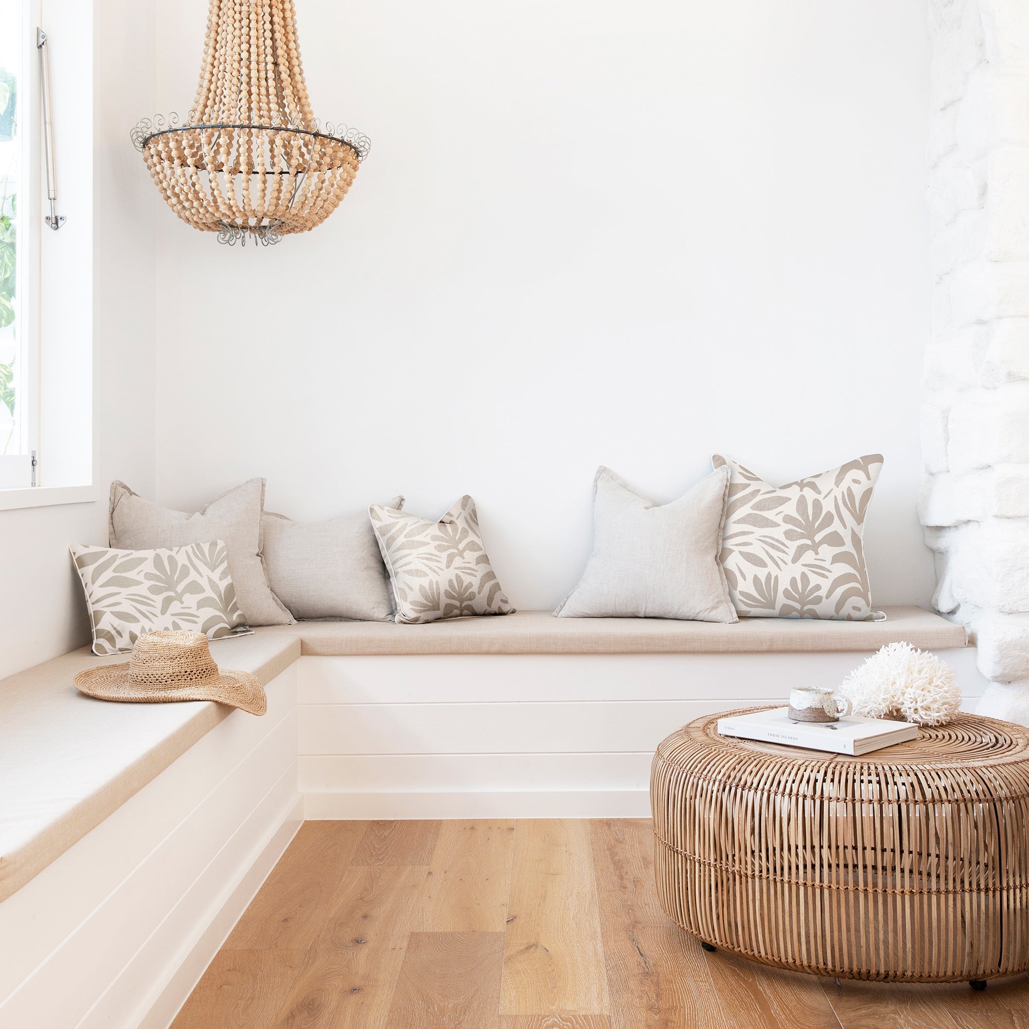 Cushion Cover-With Piping-Tahiti Beige-60cm x 60cm-1