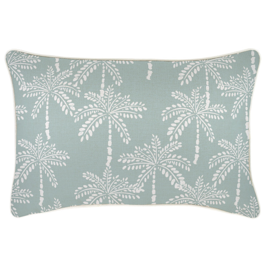 Cushion Cover-With Piping-Cabana Palms Seafoam-35cm x 50cm-0