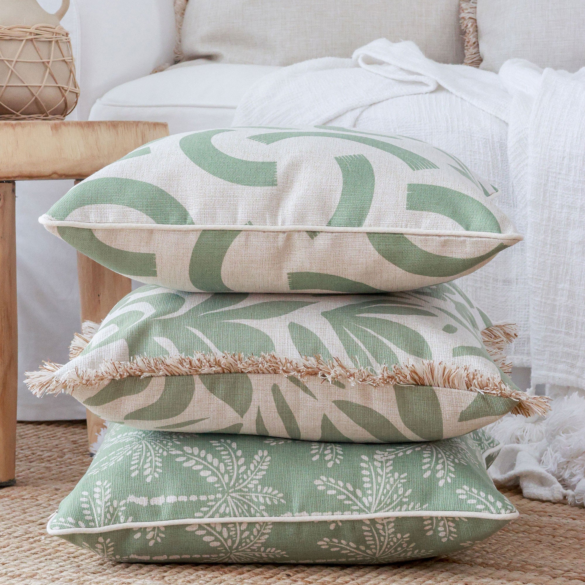 Cushion Cover-With Piping-Muse Sage-35cm x 50cm-1