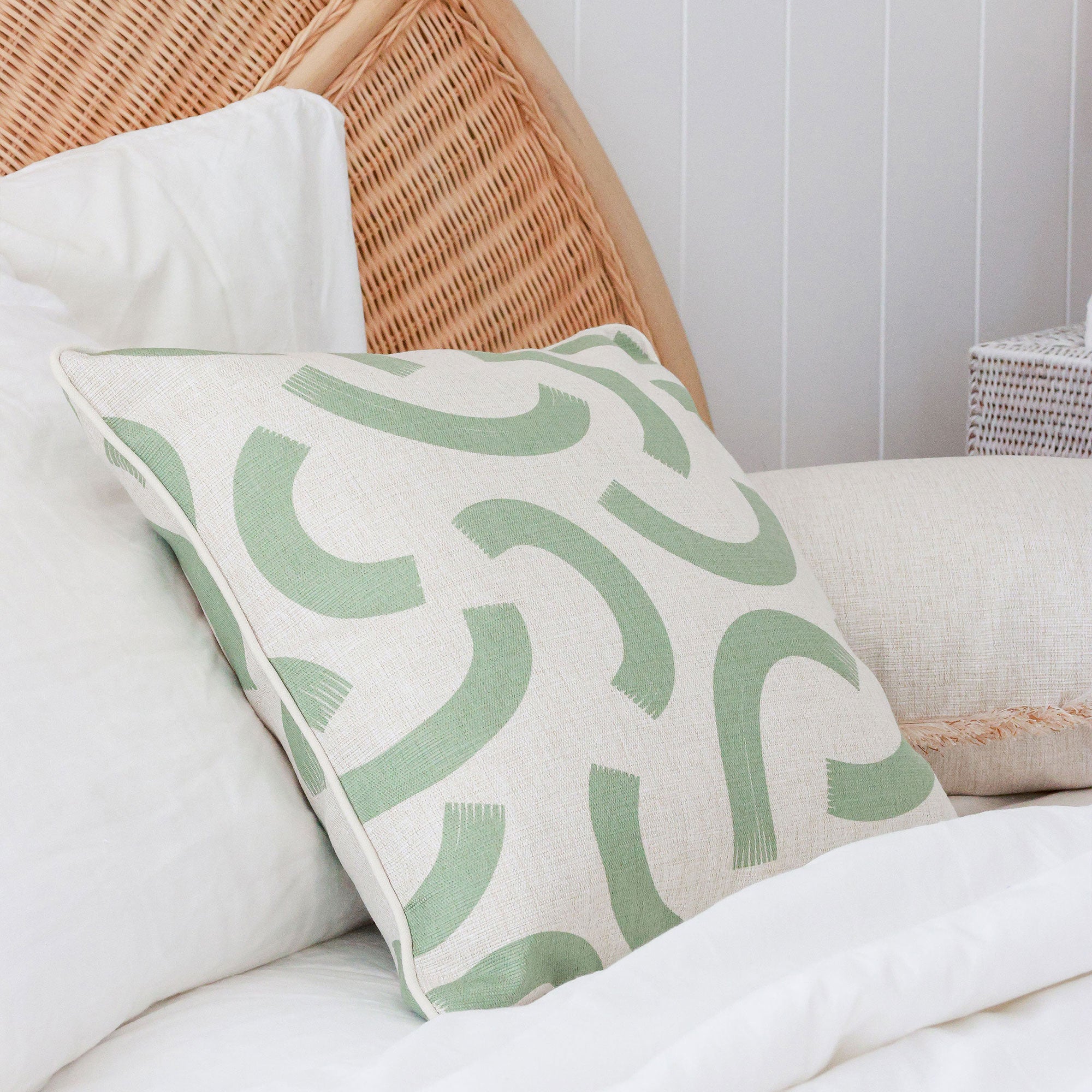 Cushion Cover-With Piping-Muse Sage-45cm x 45cm-1