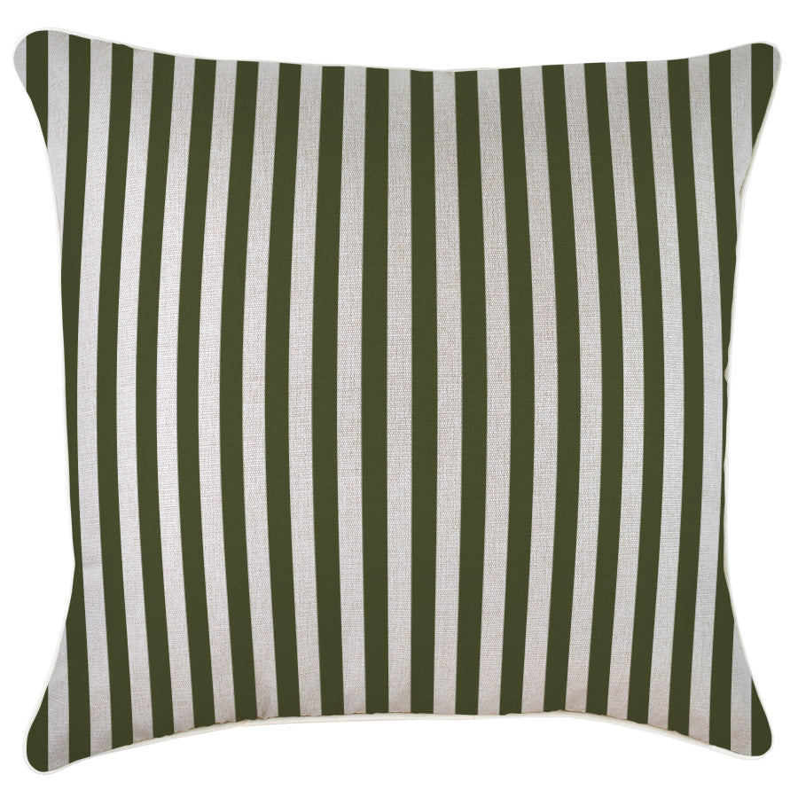 Cushion Cover-With Piping-Candy Stripe Eucalyptus-60cm x 60cm-0
