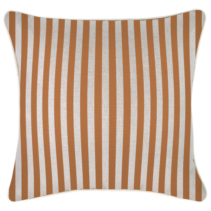 Cushion Cover-With Piping-Candy Stripe Rust-45cm x 45cm-0