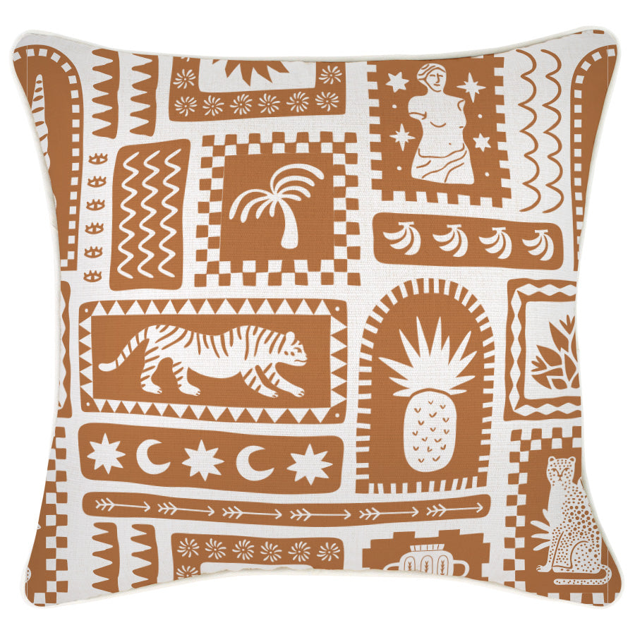 Cushion Cover-With Piping-Naxos Rust-45cm x 45cm-0
