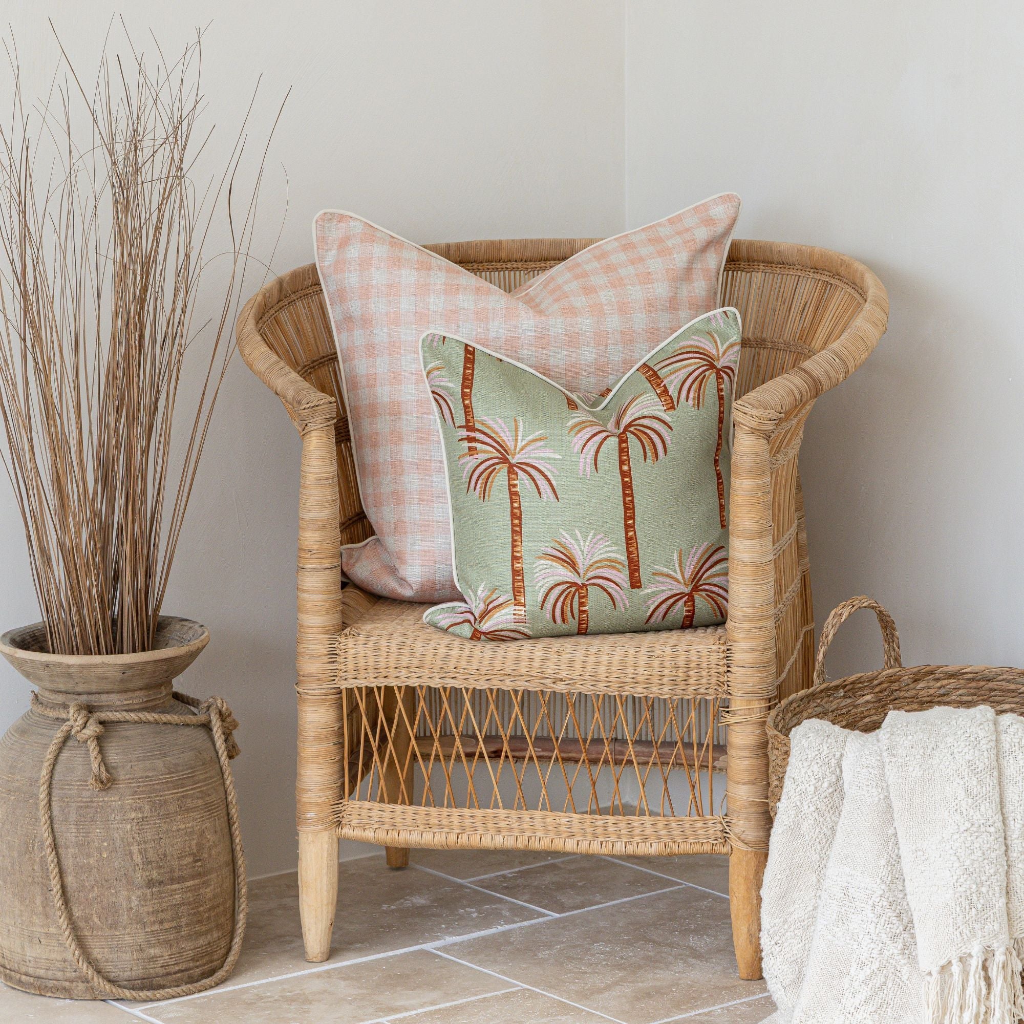 Cushion Cover-With Piping-Oasis Sage-45cm x 45cm-4