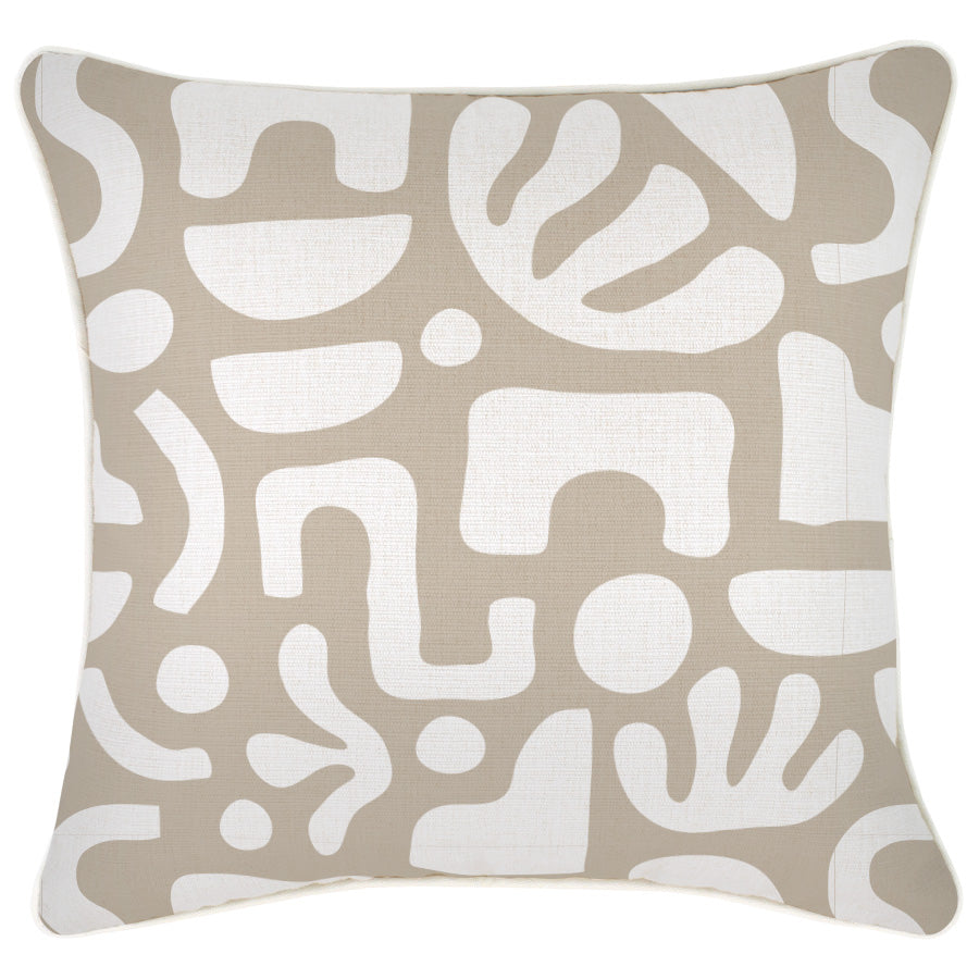 Cushion Cover-With Piping-Sand Beige-45cm x 45cm-0