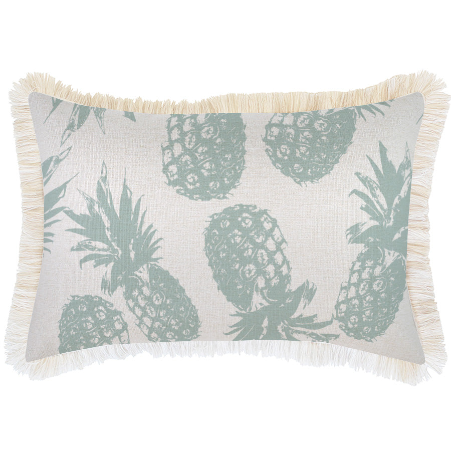 Cushion Cover-Coastal Fringe-Pineapples Seafoam-35cm x 50cm-0