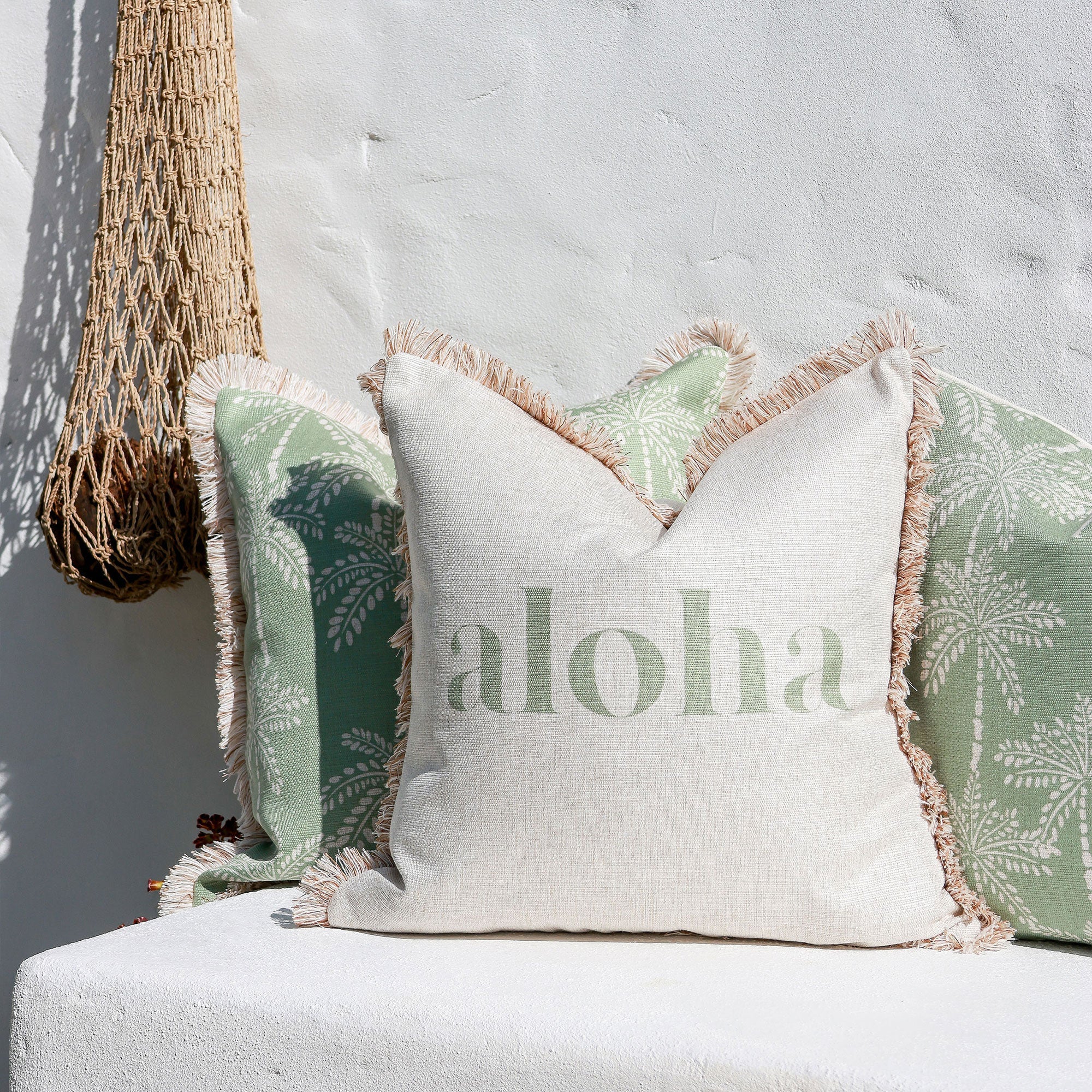 Cushion Cover-Coastal Fringe-Aloha Sage-45cm x 45cm-4