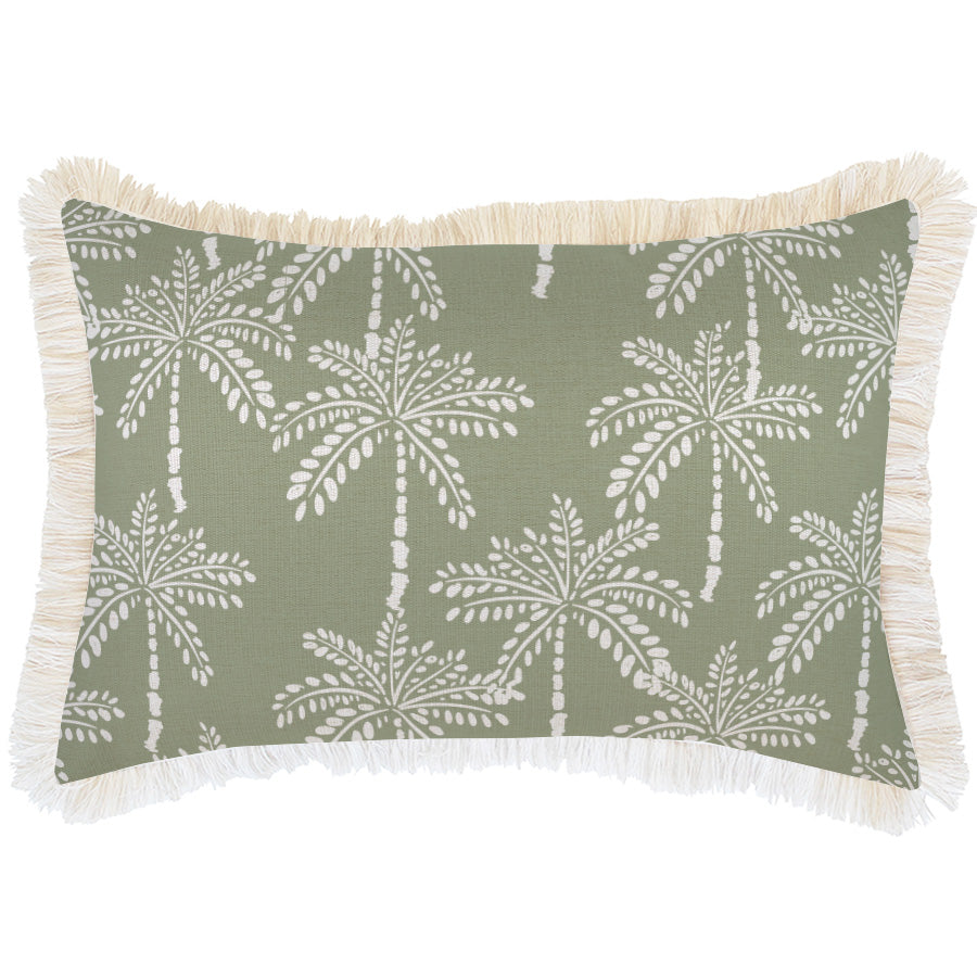 Cushion Cover-Coastal Fringe-Cabana Palms Sage-35cm x 50cm-0
