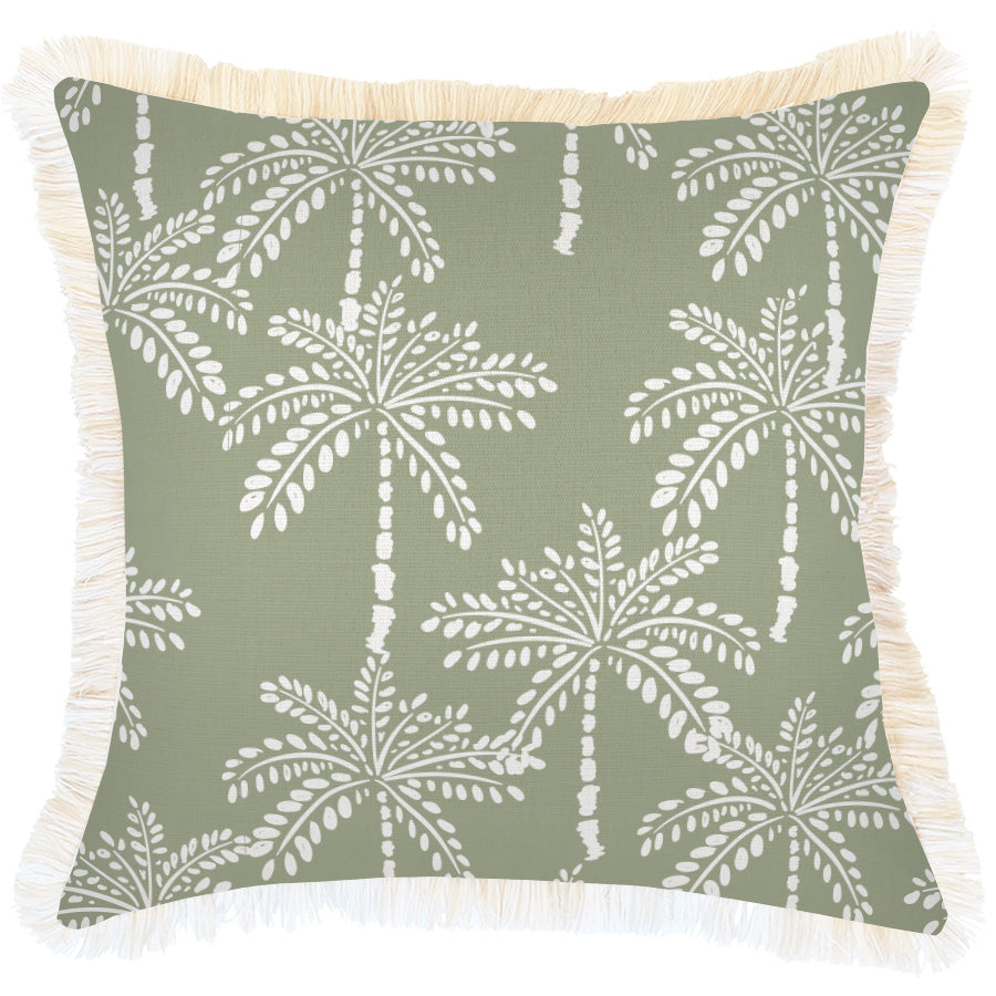 Cushion Cover-Coastal Fringe-Cabana Palms Sage-45cm x 45cm-0