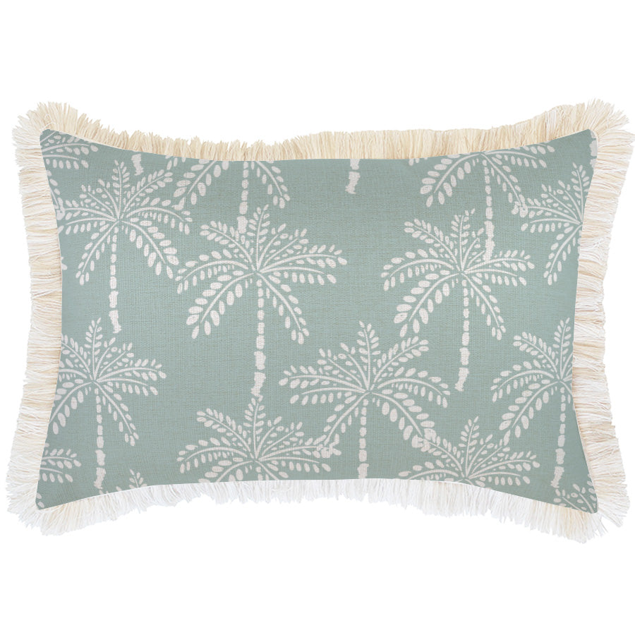 Cushion Cover-Coastal Fringe-Cabana Palms Seafoam-35cm x 50cm-0