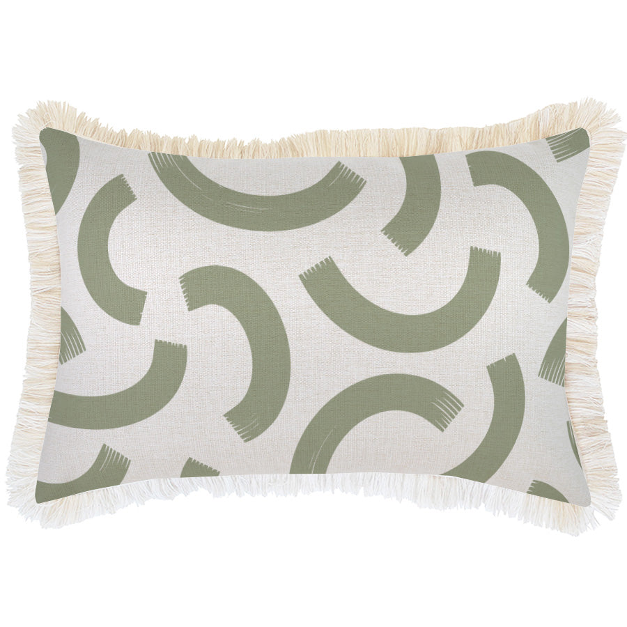 Cushion Cover-Coastal Fringe-Muse Sage-35cm x 50cm-0