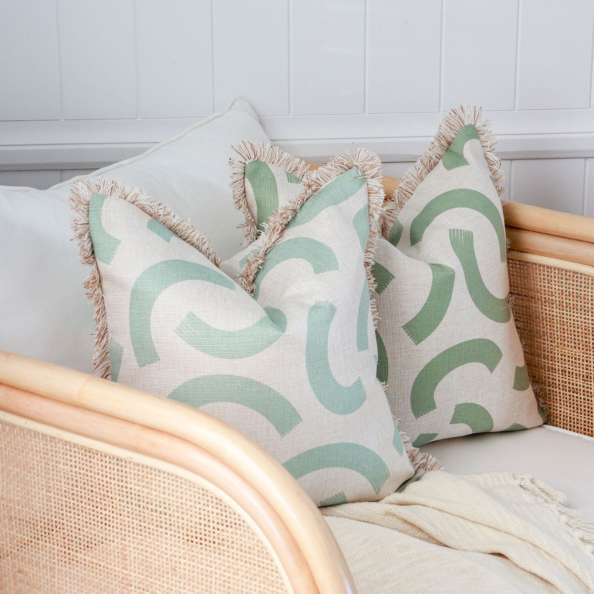 Cushion Cover-Coastal Fringe-Muse Seafoam-60cm x 60cm-2