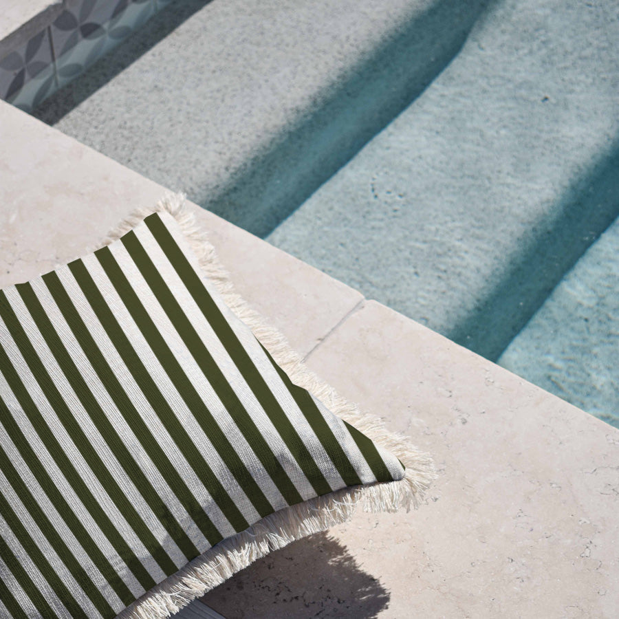 Cushion Cover-Coastal Fringe-Candy Stripe Eucalyptus-60cm x 60cm-1
