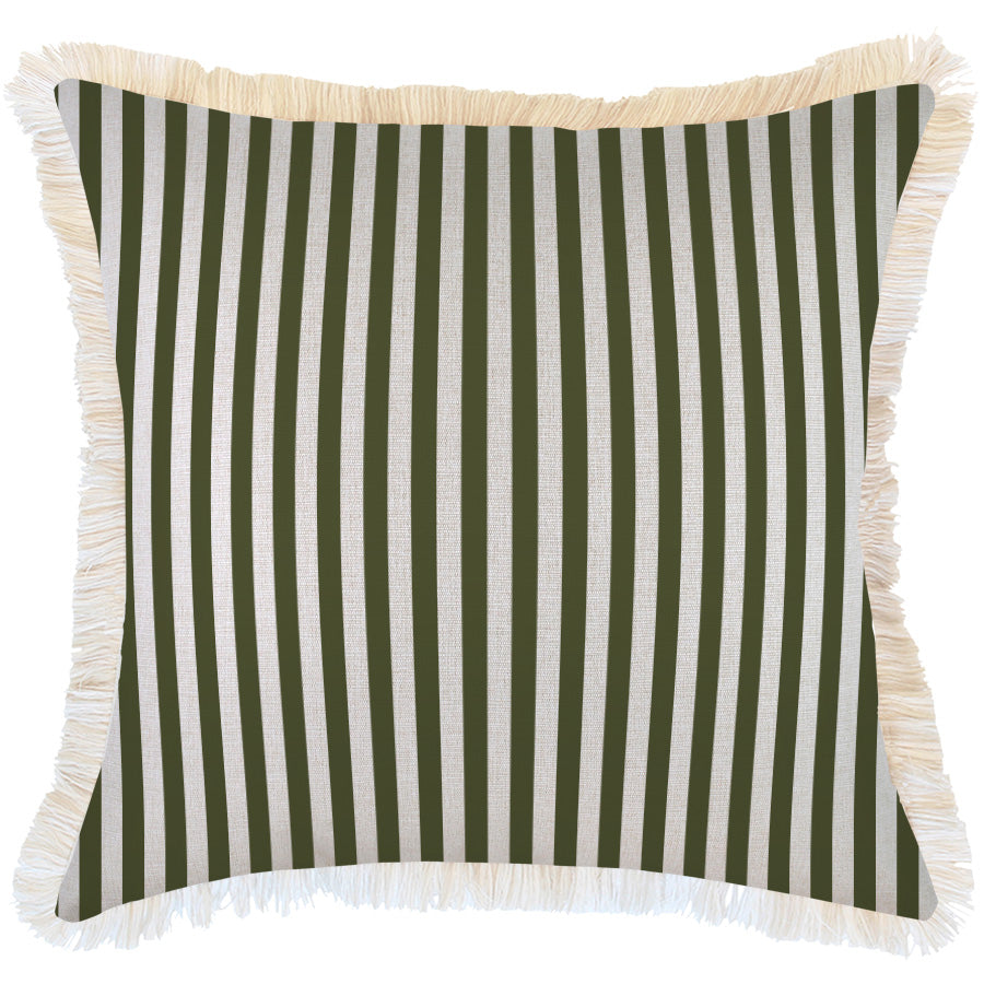 Cushion Cover-Coastal Fringe-Candy Stripe Eucalyptus-60cm x 60cm-0