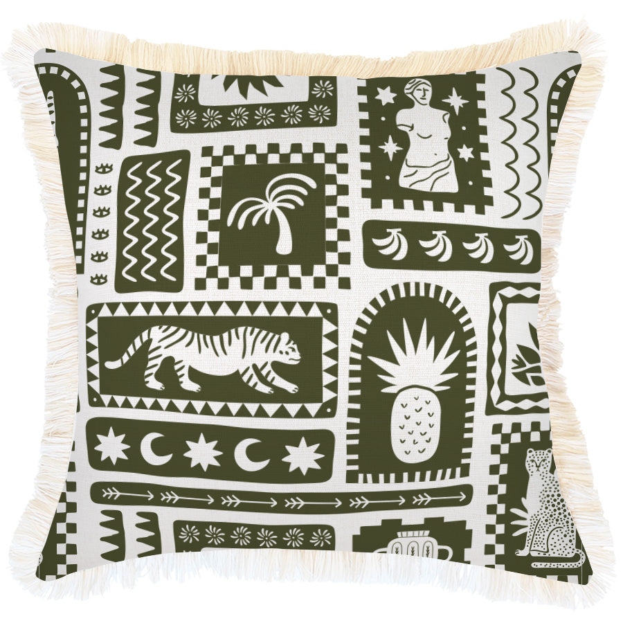 Cushion Cover-Coastal Fringe-Naxos Eucalyptus-45cm x 45cm-0