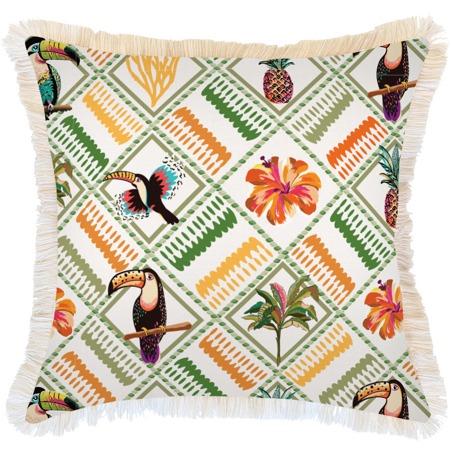 Cushion Cover-Coastal Fringe-Sanctuary-60cm x 60cm-0