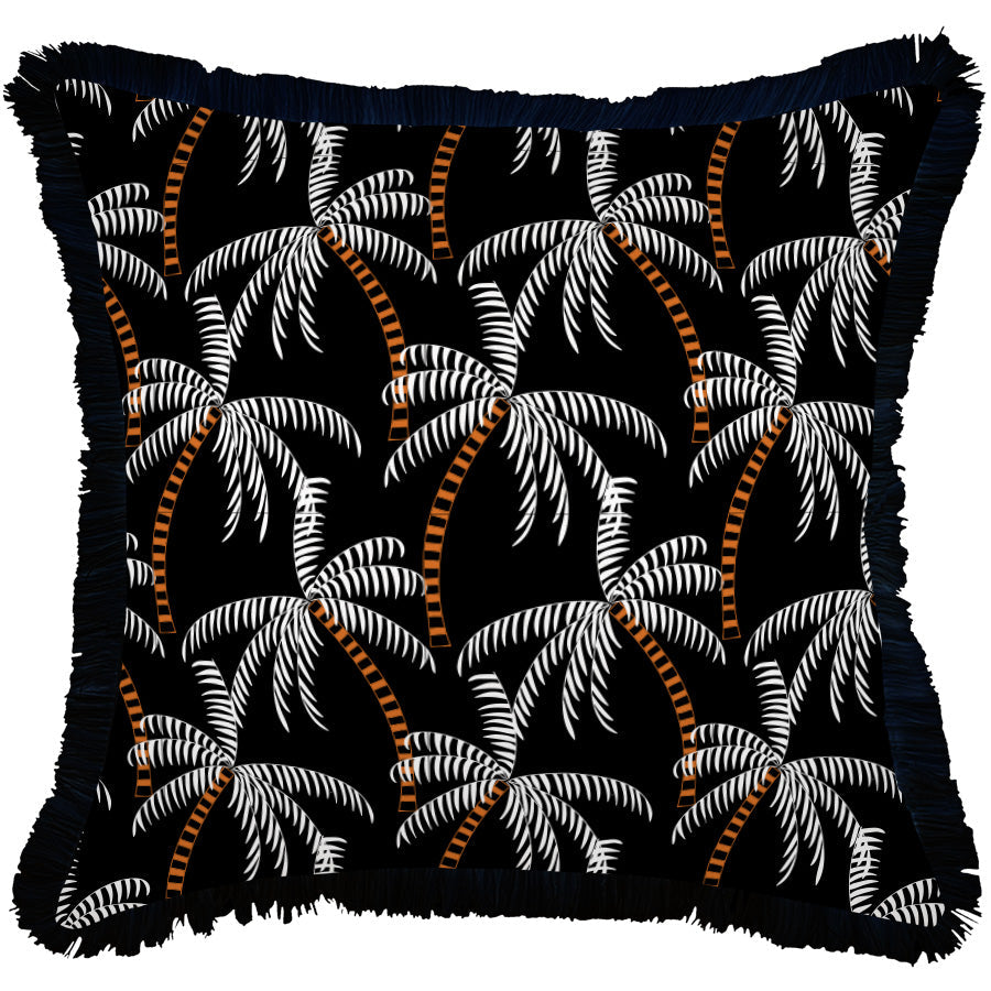 Cushion Cover-Coastal Fringe Black-Tavarua-60cm x 60cm-0