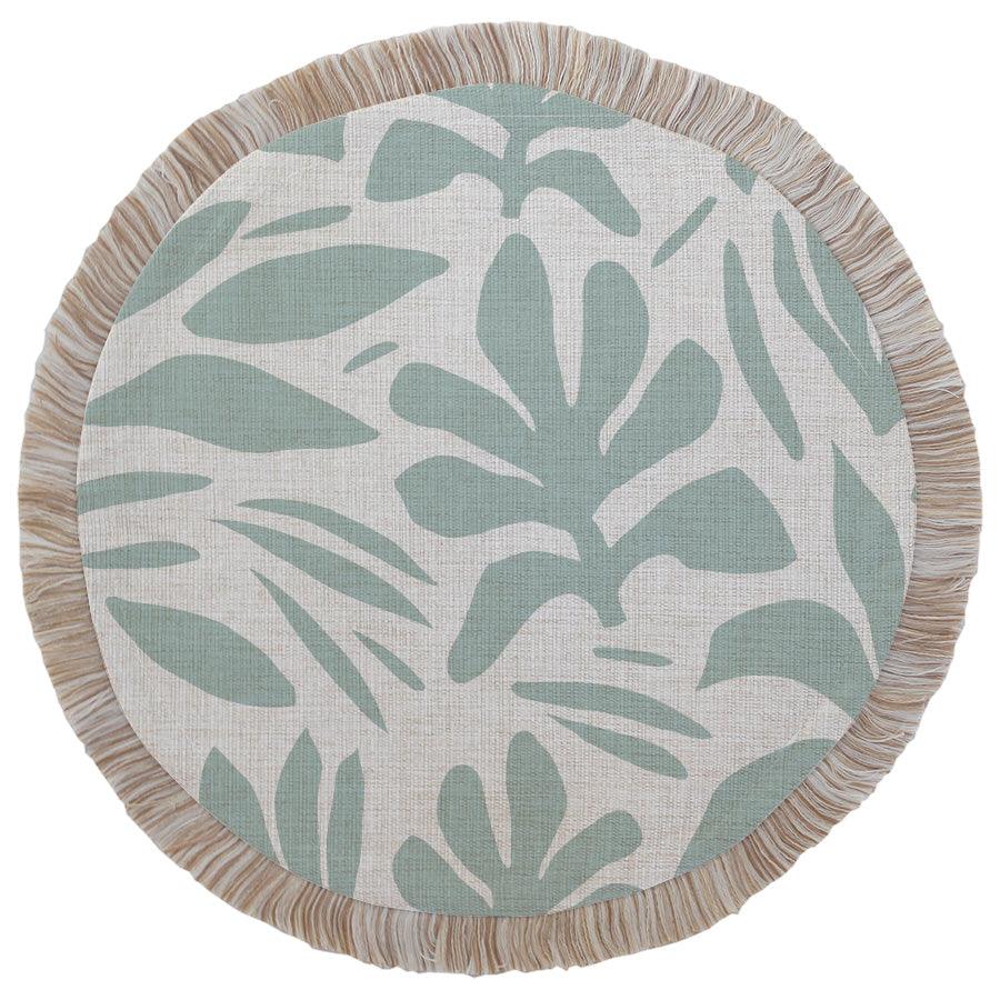 Round Placemat-Coastal Fringe-Tahiti Seafoam-40cm - PRHOMZ