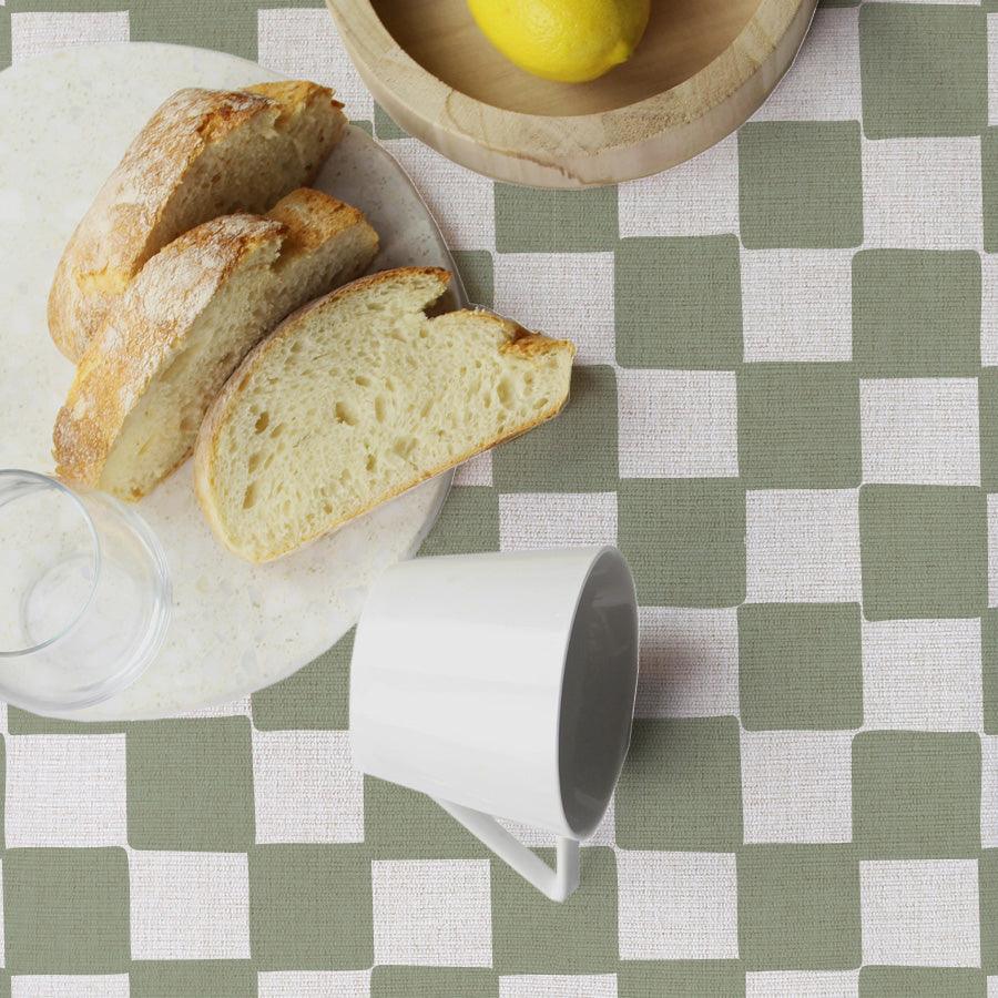 Tablecloth-Check Sage-250cm x 142cm - PRHOMZ
