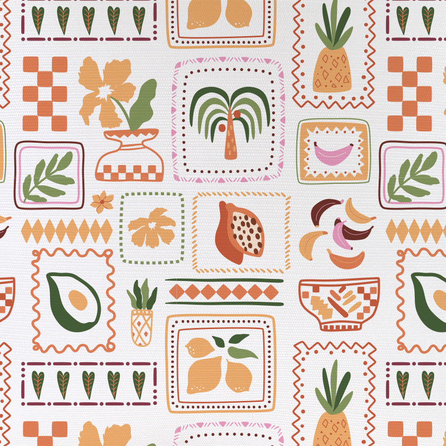 Cushion Cover-Coastal Fringe-Fruit Salad White-35cm x 50cm-1