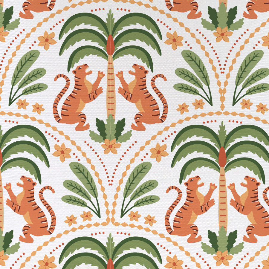 Cushion Cover-With Piping-Tiger Tree White-60cm x 60cm-1